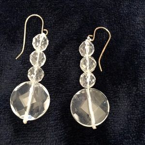 Crystal style beaded drop earrings